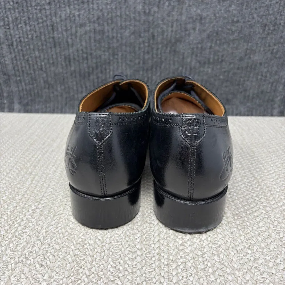 John Fluevog Classic Leather Oxfords Cap Toe Wingtip Black Men’s Size 10.5